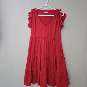 Max Studio Red Babydoll Swing Summer Dress